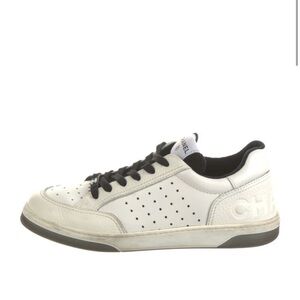 CHANEL BLACK AND WHITE SNEAKERS